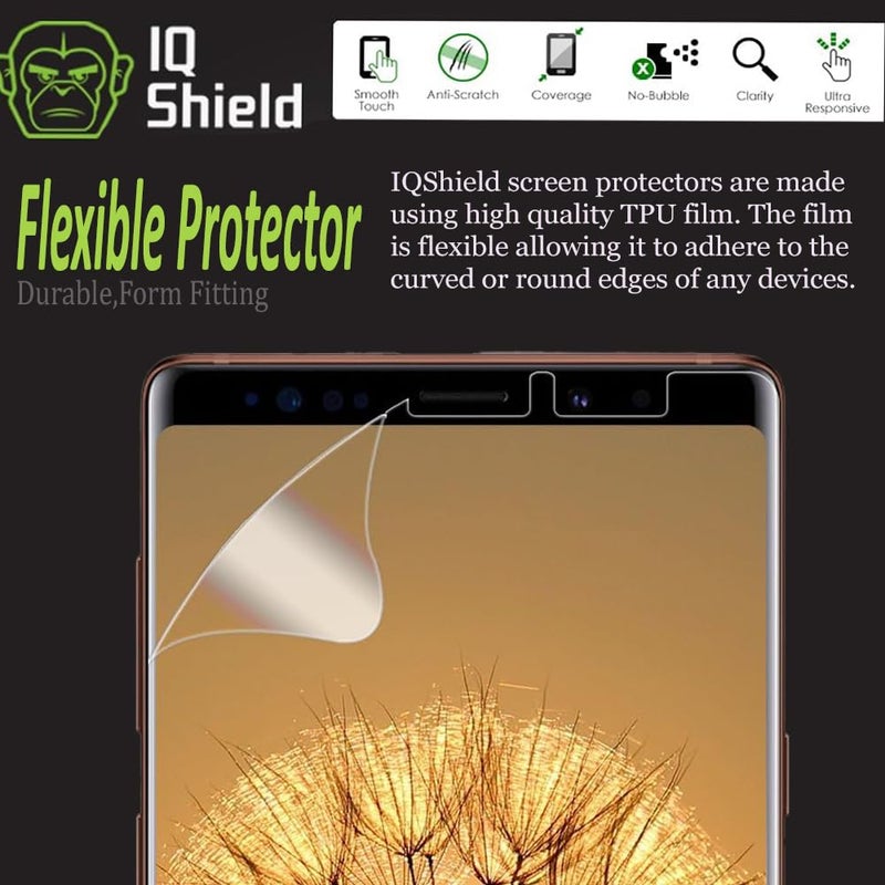 IQShield 2 Pack Screen Protector for Samsung Galaxy Note 9(Case Friendly) Easy Install Ultra Thin Smudge Resistant Anti-Scratch Anti-Bubble Clear TPU Film - Image 3